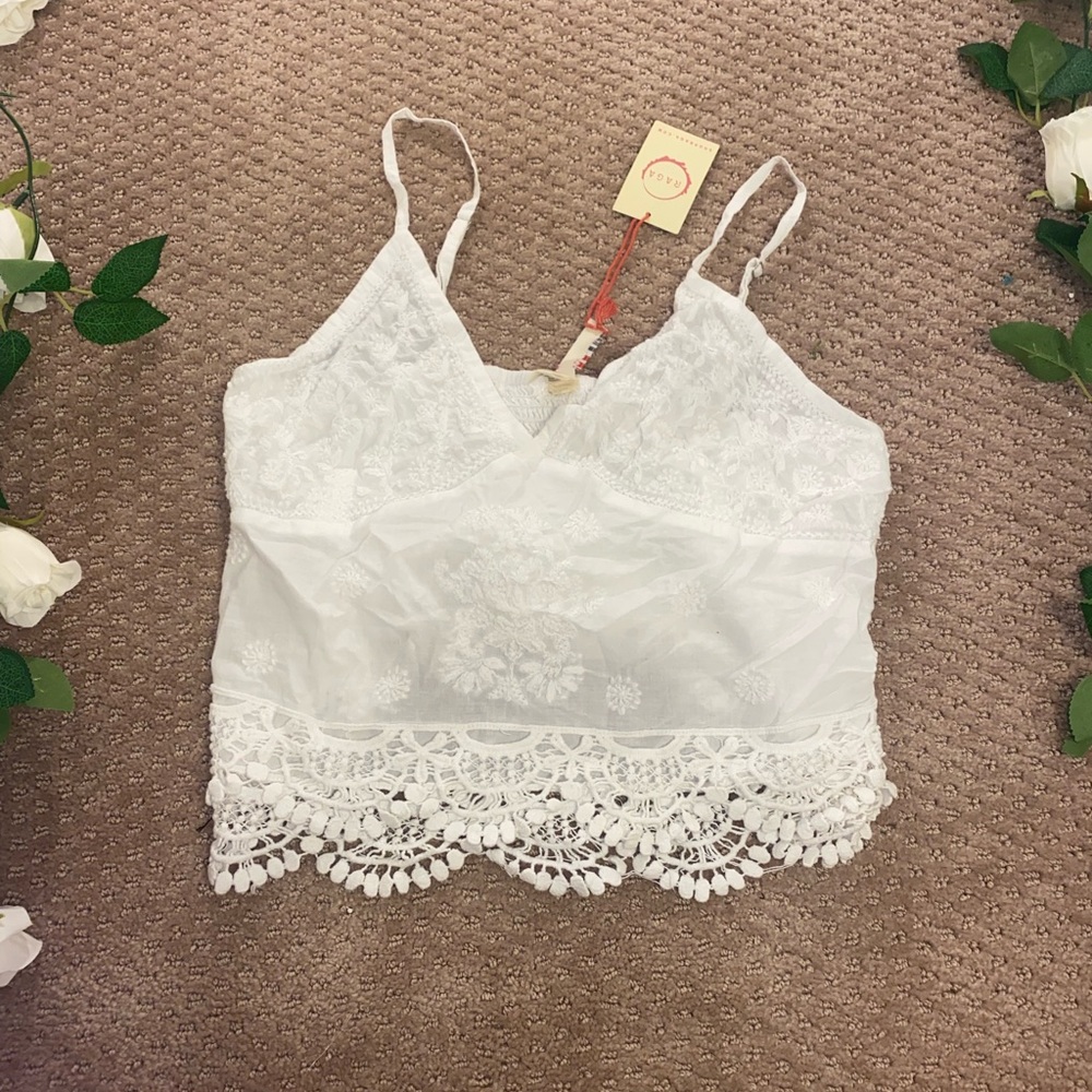 RAGA Patterned Floral Mini Tank White Size Medium / Tag On